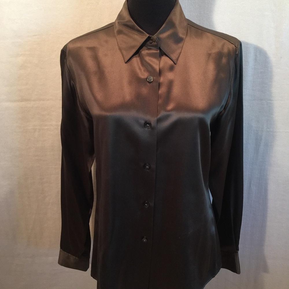 Alfani Silk Button-up Blouse